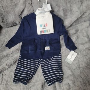 Carter's set of pants, zippered hoodie, and t-shirt in 6months